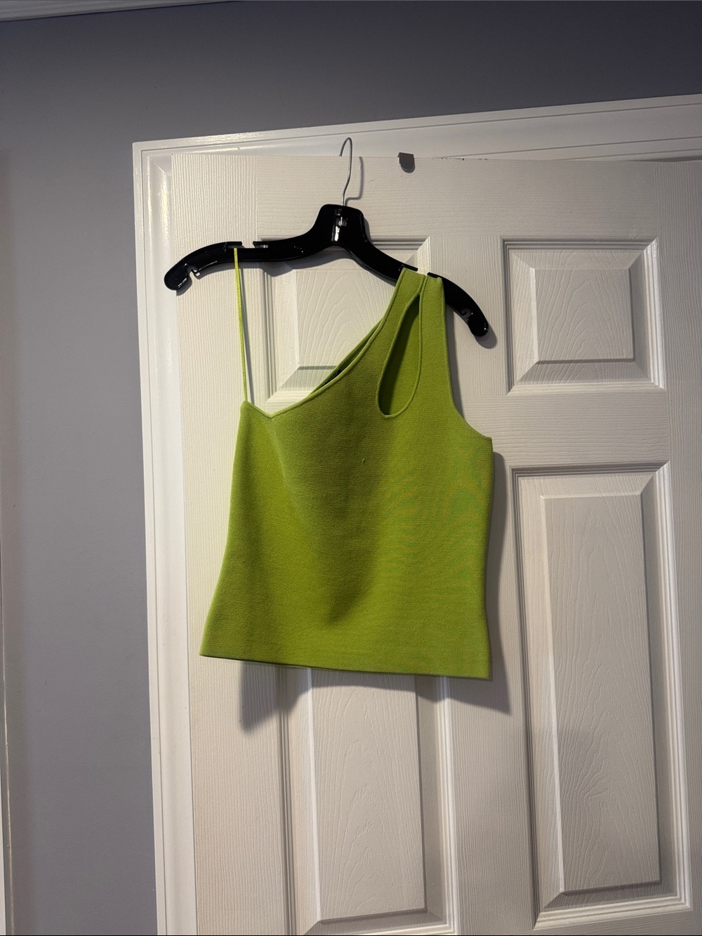 Express One-Shoulder Tank Top in Lime